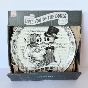 NEW Set of 4 “Love You to the Bones” Halloween Dinner Plates – Eaton Fine Dining